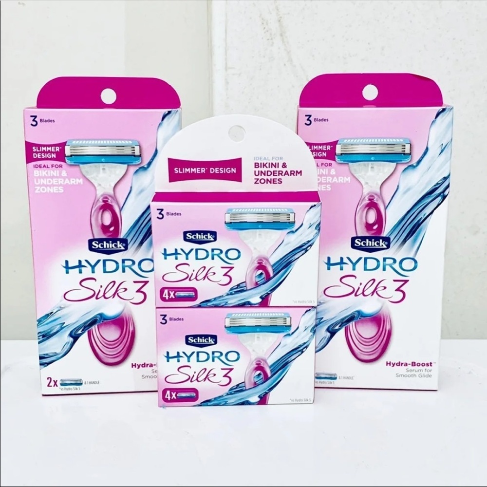 4pk Schick Hydro Silk 3 Razors & Cartridges